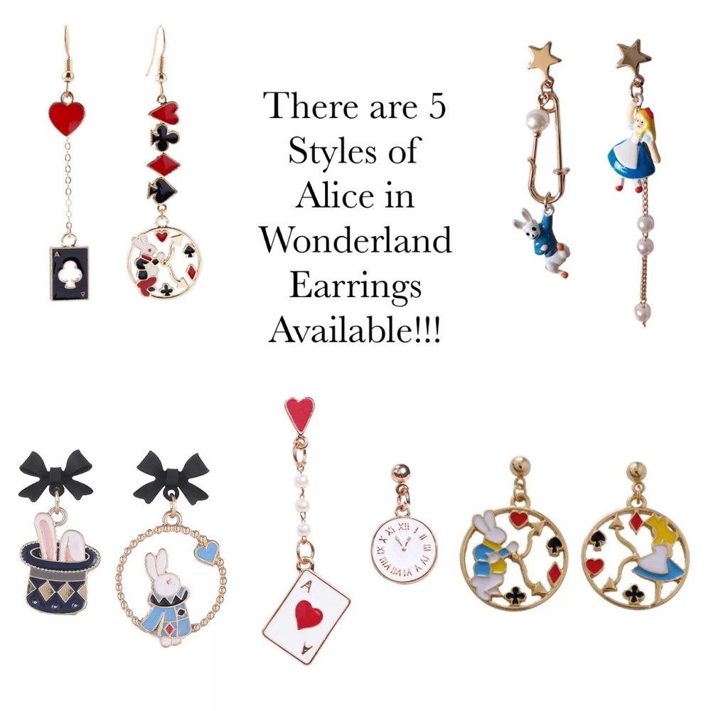 Alice in Wonderland Black & Silver Lapel Pin Brooch - Picture 13 of 14
